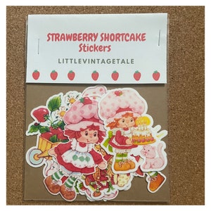 Strawberry Shortcake Stickers: 80s Summer Girl Stickers - Pack of 8