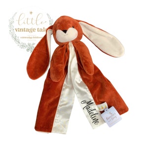 Personalized Bunny Lovey Blanket: Velour Baby Security Blanket