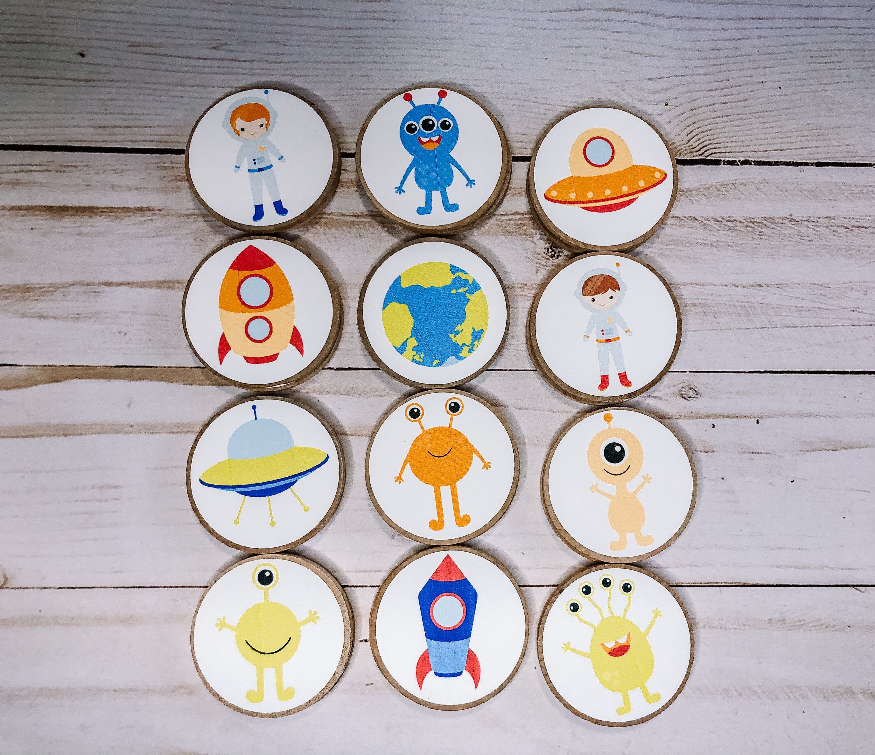 Alien Matching Game: Wooden Montessori Toy for Toddlers - Etsy