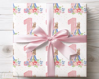 Peter Rabbit 1st Birthday Wrapping Paper, Baby Shower