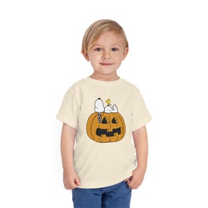 Snoopy Woodstock pumpkin tshirt - Halloween Toddler Short Sleeve Tee image 8