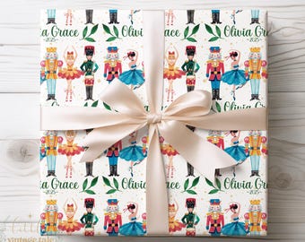 Nutcracker personalized Wrapping Paper, Gift Wrap for ballerina dancers