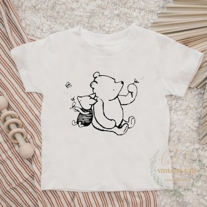 Camiseta de manga corta para niños pequeños con Winnie the Pooh y Piglet (varios colores)