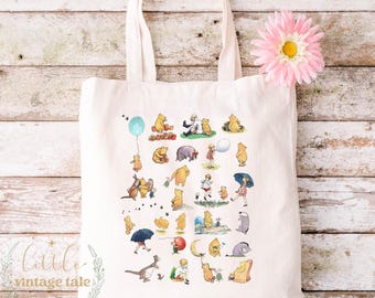Classic Winnie the Pooh Canvas Tote Bag: Eco-Friendly Reusable Shopping Bag