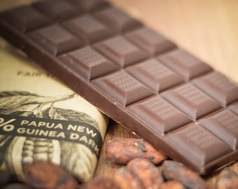 Craft Chocolate Single Origin, Papua New Guinea, Vegan Dairy Free Dark