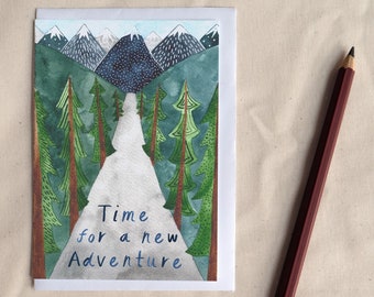 Time for a New Adventure Card - Positive Encouragement Card