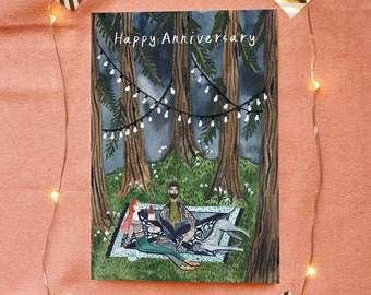 Woodland Anniversary // Lovers Card // Happy Anniversary Card