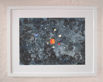 Celestial Solar System Illustration for the Stargazer