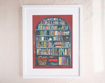 Book Collected Illustrated Library Print