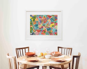 Bristol Watercolor Map Art Print, Clifton & Harbourside, Illustrated Cityscape