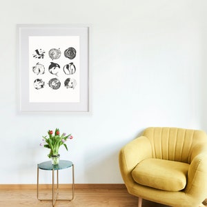 Monochrome Animal Illustrations Nursery Wall Art image 2