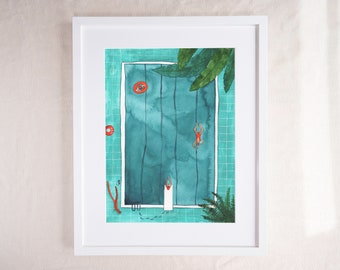Pool - Spa Swimming Art Print