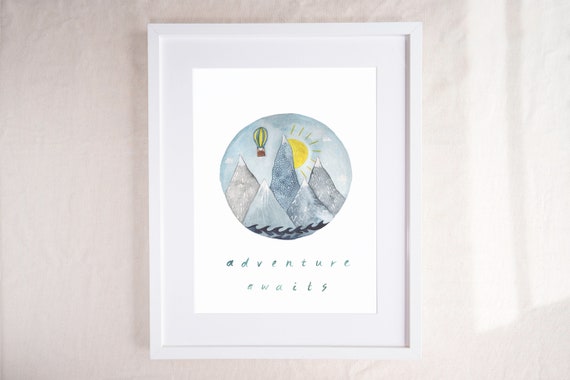 Adventure Awaits Positive Wall Art Print