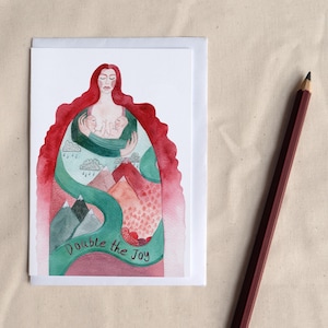 Doble alegría: tarjeta de felicitación positiva para gemelos: perfecta para celebrar el nacimiento de un bebé gemelo, el embarazo, el baby shower y la bendición de la madre