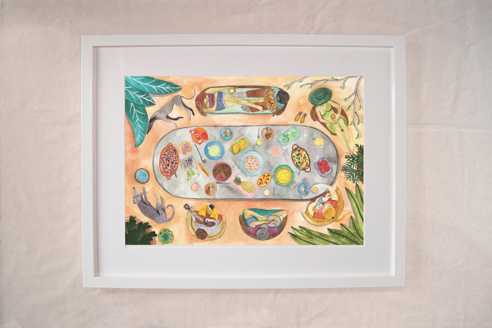 set of 3 kitchen prints – alfresco prints Images... Alfresco Dining Art Print, Hand-painted Watercolour Illustration - Etsy