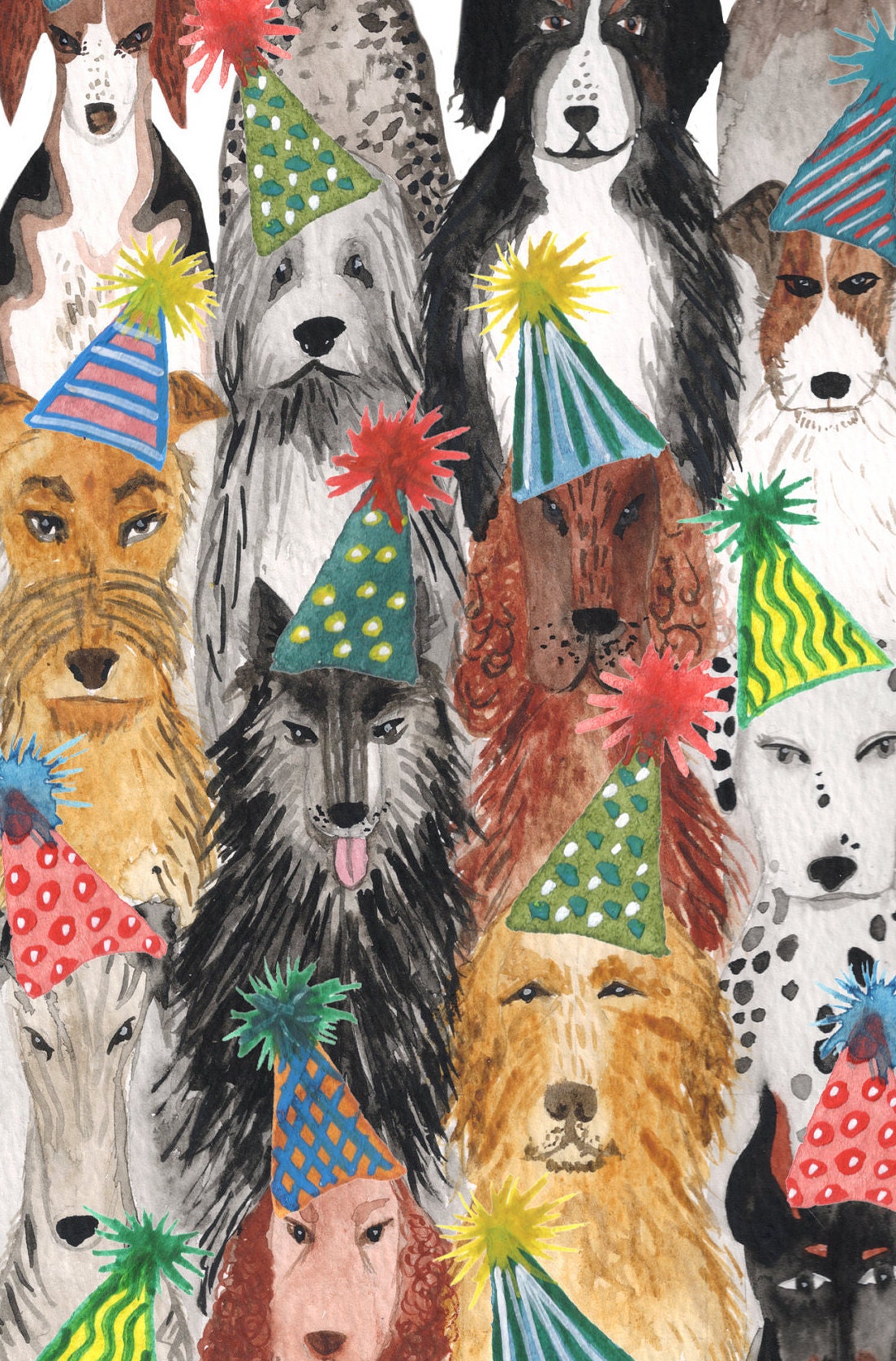 Dog Lover Birthday Dogs Breeds Guide // Dog Illustration // Etsy