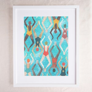 Swimmers in the Water Giclee Print