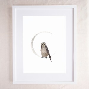 Night Owl Art Print | Moon Phase Print | Forest Animals Nursery | Woodland Animals