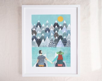 Mountain Lovers - Couple Adventure Wunderlust Print