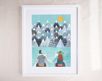 Mountain Lovers - Couple Adventure Wunderlust Print