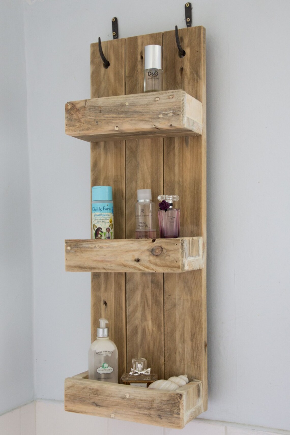 Rustic Bathroom Shelves Made From Reclaimed Pallet Wood Etsy