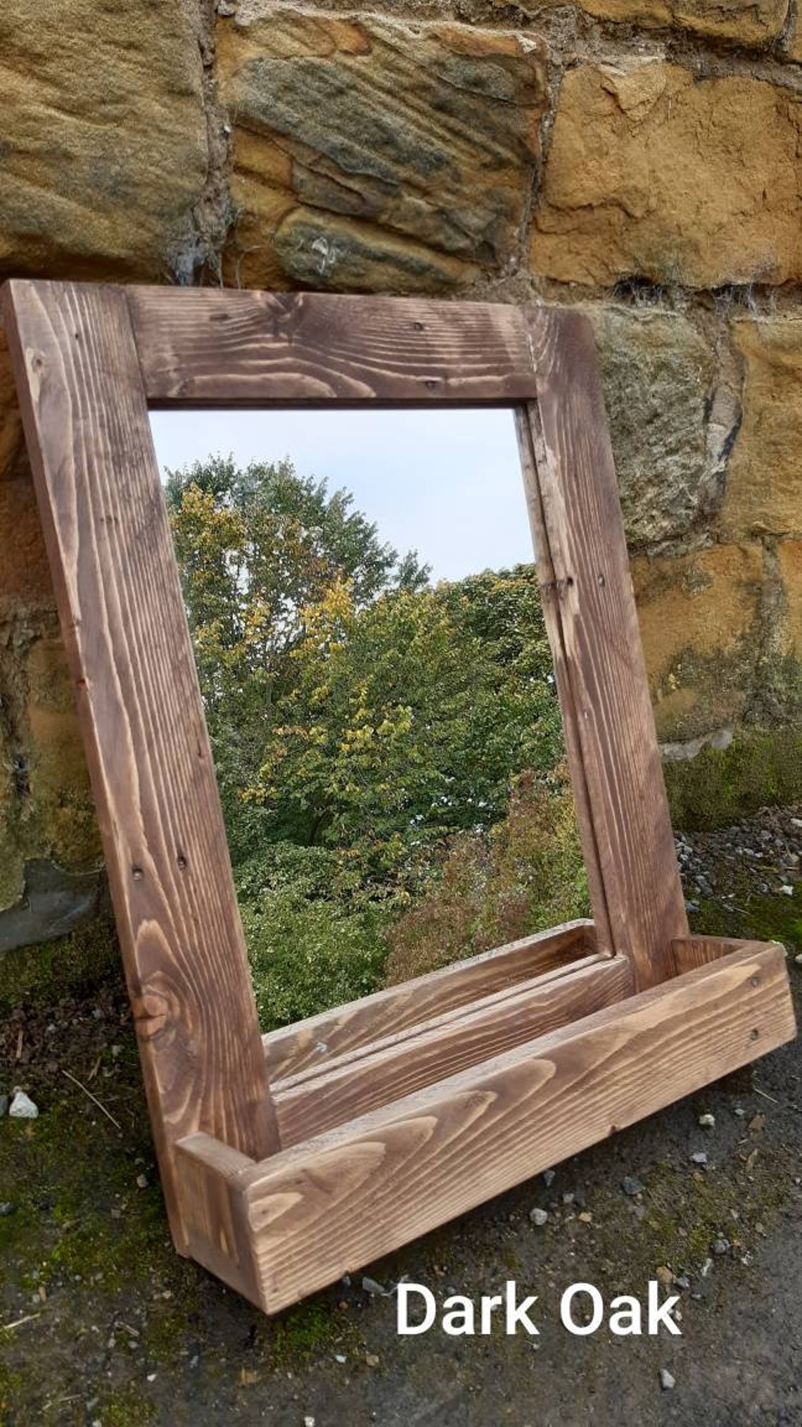Rustic Bathroom Mirror Made From Reclaimed Pallet Wood Etsy UK