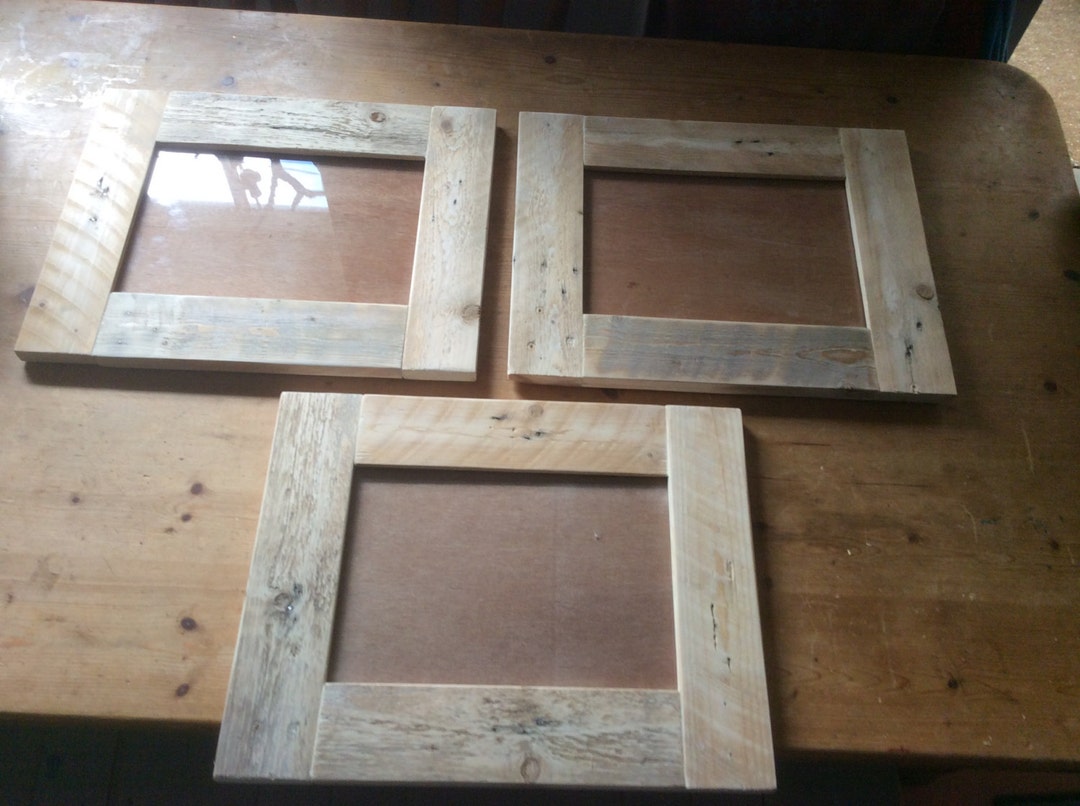 Pack of 3 Rustic A4 Frames Made From Reclaimed Pallet Wood Etsy