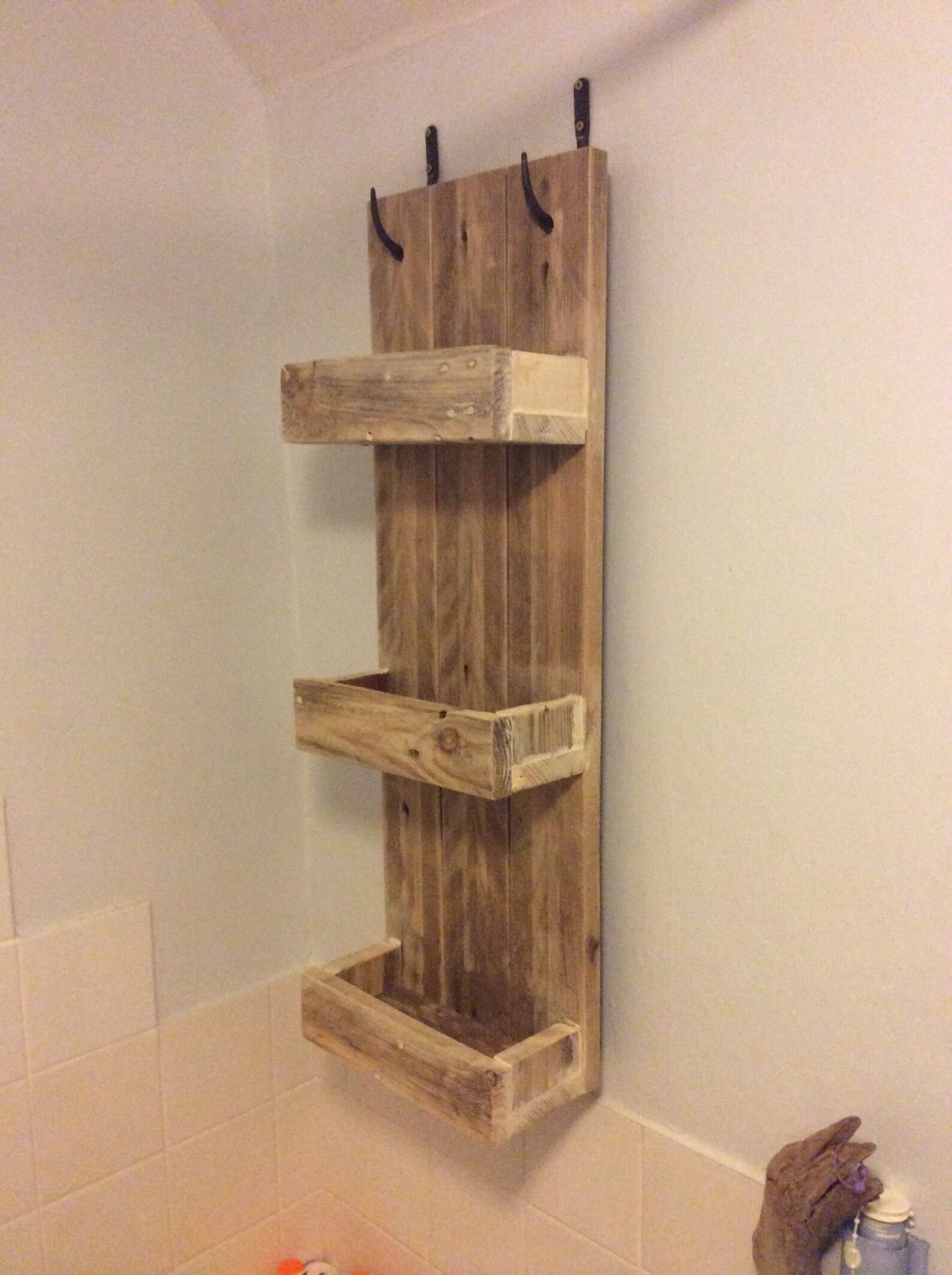 Rustic Bathroom Shelves Made From Reclaimed Pallet Wood Etsy