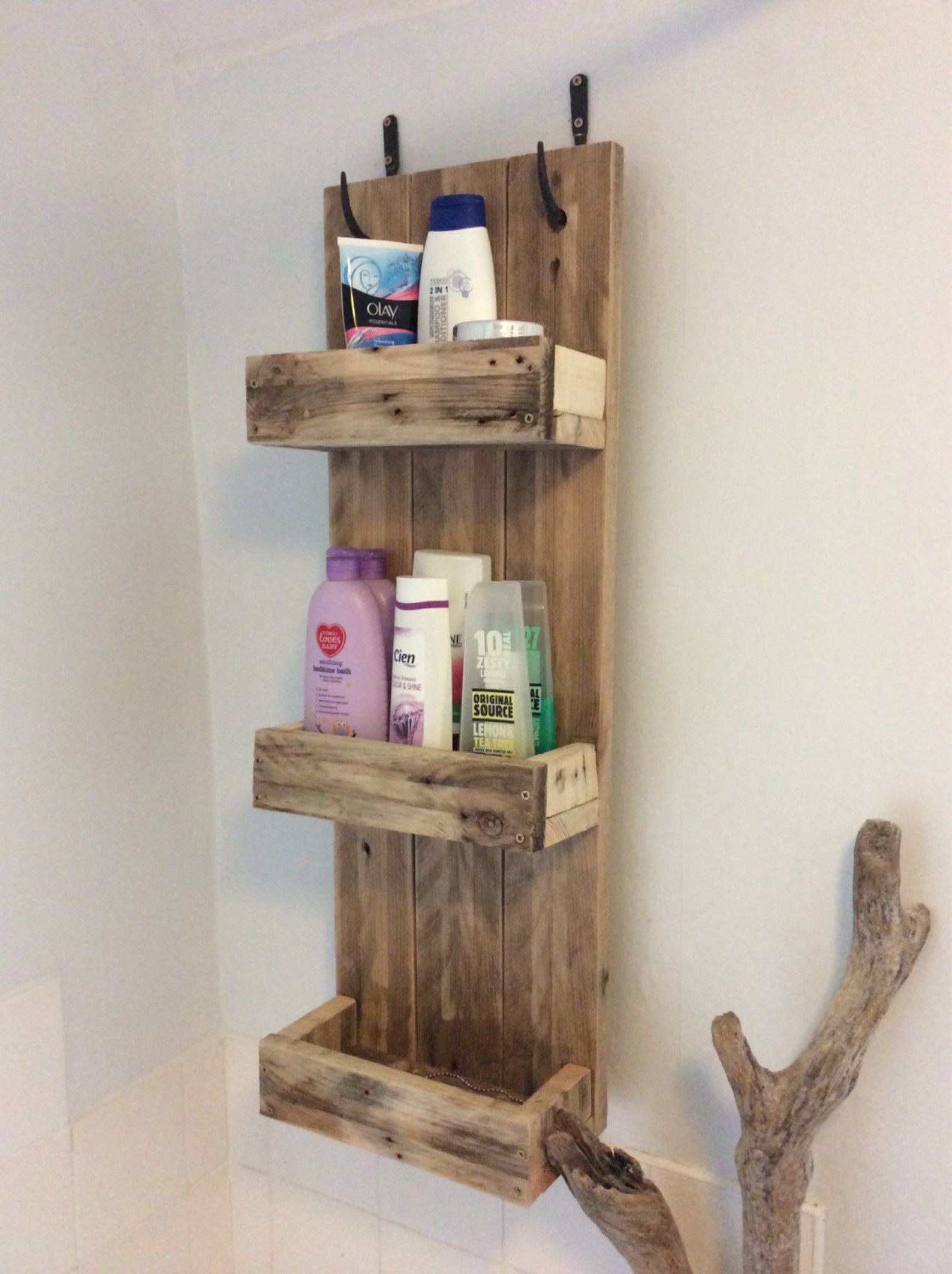 Rustic Bathroom Shelves Made From Reclaimed Pallet Wood Etsy