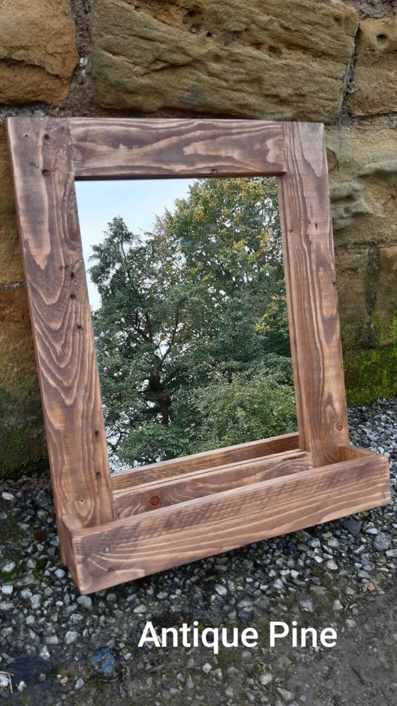 Rustic Bathroom Mirror Made From Reclaimed Pallet Wood Etsy UK