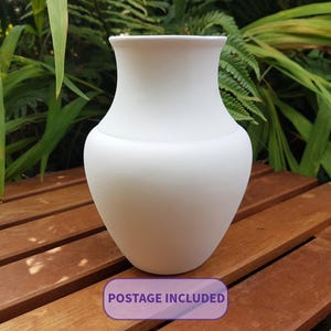Paint Your Own Ceramic Vase Kit, Tall Neck Classic Pottery Dried Flower Posey Bisque Vase, DIY Ceramic Craft Kit With Paint, Crafter Gift