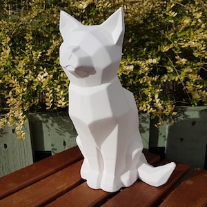 Paint Your Own Ceramic Faceted Cat Kit, Pet Kitten Animal Bisque Figure, Eco Friendly, DIY Ceramic Craft Kit With Paints, Crafter Gift
