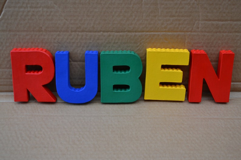 Personalised Lego Name Letters Eco Friendly Papier Mache Name Etsy