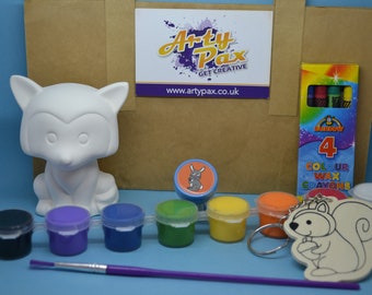 Paint Your Own Ceramic Woodland Animal & Colour In Activity Kit