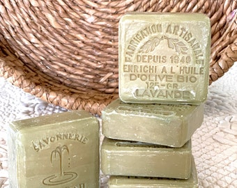 Bar 125 gr, Lavender and Organic Olive Oil Soap - Handcrafted in Marseille, France - Le Serail - Set of 2