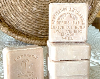 Bar 125 gr, Honey and Organic Olive Oil Soap - Handcrafted in Marseille, France - Le Serail  - Set of 2