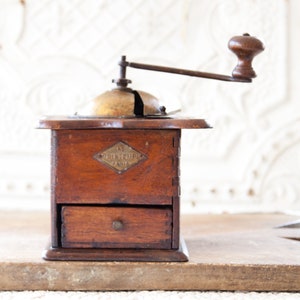 SALE - Early 1900s French Coffee Grinder, Au Printemps Paris, Country Chic Kitchen