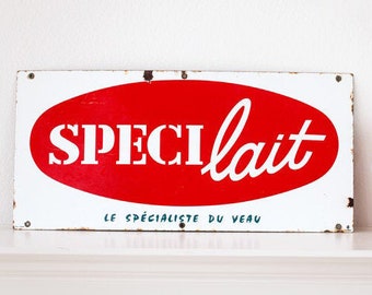 1960s French Butcher Enamel Sign - Veal Specialist