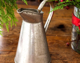 CLEARANCE - Vintage French Small Medical Pitcher - Nickeled Brass - JB Paris - Country or Rustic Decor