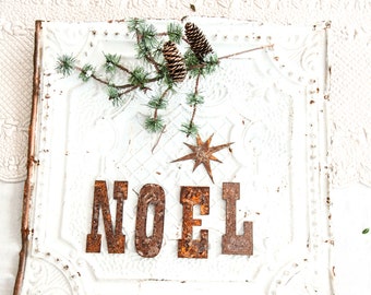 SALE - Rusty Metal letters - Rustic / Shabby Chic / Industrial - Joyeux - Noel - Love - Joy
