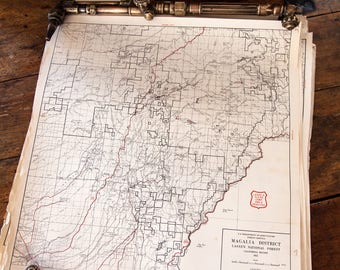 1950s California Forest Maps - 20" x 18" - Sold Individually - Framing, Wall Paper or Mix Media Project