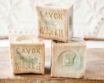 Cube 1 Kilo,  Authentic Savon de Marseille Handcrafted in Marseille, 72% Extra Pure Olive Oil  Soap,  Sensitive & Dry Skin Natural Soap