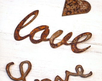 CLEARANCE - Rusty Metal LOVE Sign - Rustic / Shabby Chic / Industrial