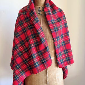 Tissu écossais vintage en laine tartan « Stewart » clan des années 1980, 60 x 47 pouces