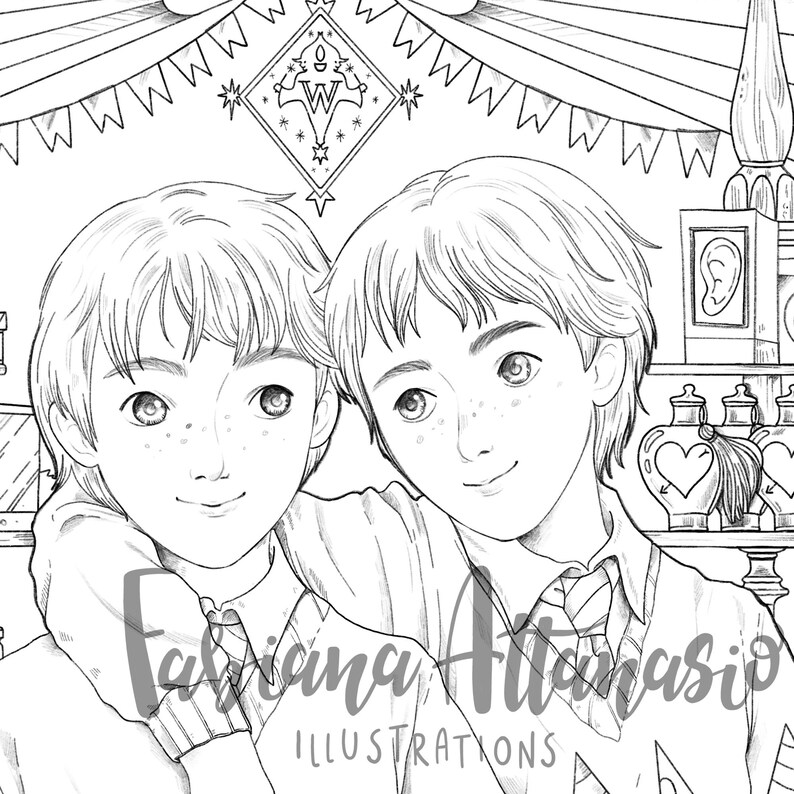 PDF Printable 15 Coloring page Harry Potter inspired | Etsy