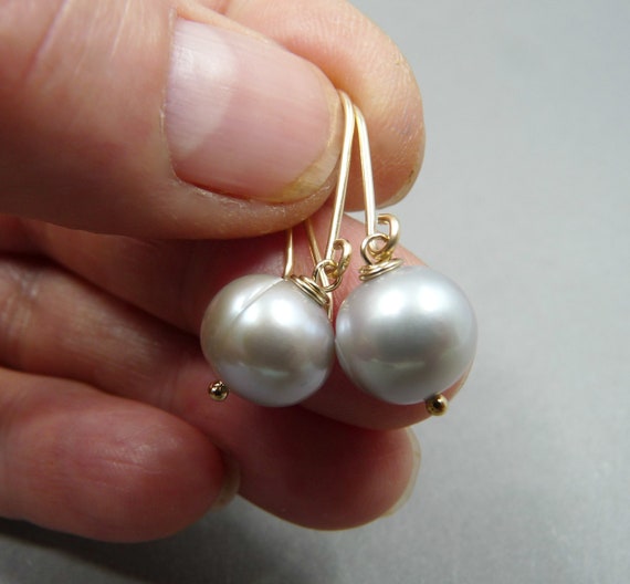 Gold Pearl earrings Gold earrings gemstone Birthday gift | Etsy