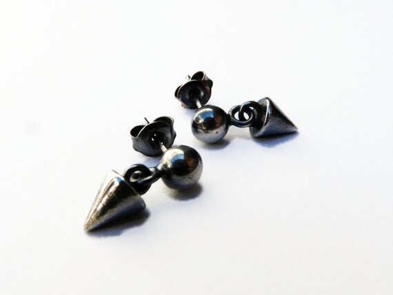 Spike Small Ball Earrings Sterling Silver Ball Stud Earrings For