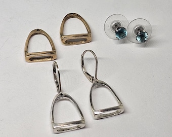 Sterling Silver Stirrup Dangle Earrings: Horse Lover Jewelry