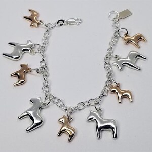 Silver Horse Bracelet, Horse Girl Bracelet, Sterling Horse Bracelet,  Silver Horse Charm Bracelet,  Sterling Horse Charm Bracelet,  Horses