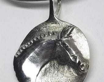 Horse Jewelry, Horse Pendant, Stallion Pendant, Horse Necklace,  Famous Horse,  Ladies Horse Jewelry,  Sterling Horse Pendant,  Silver Horse